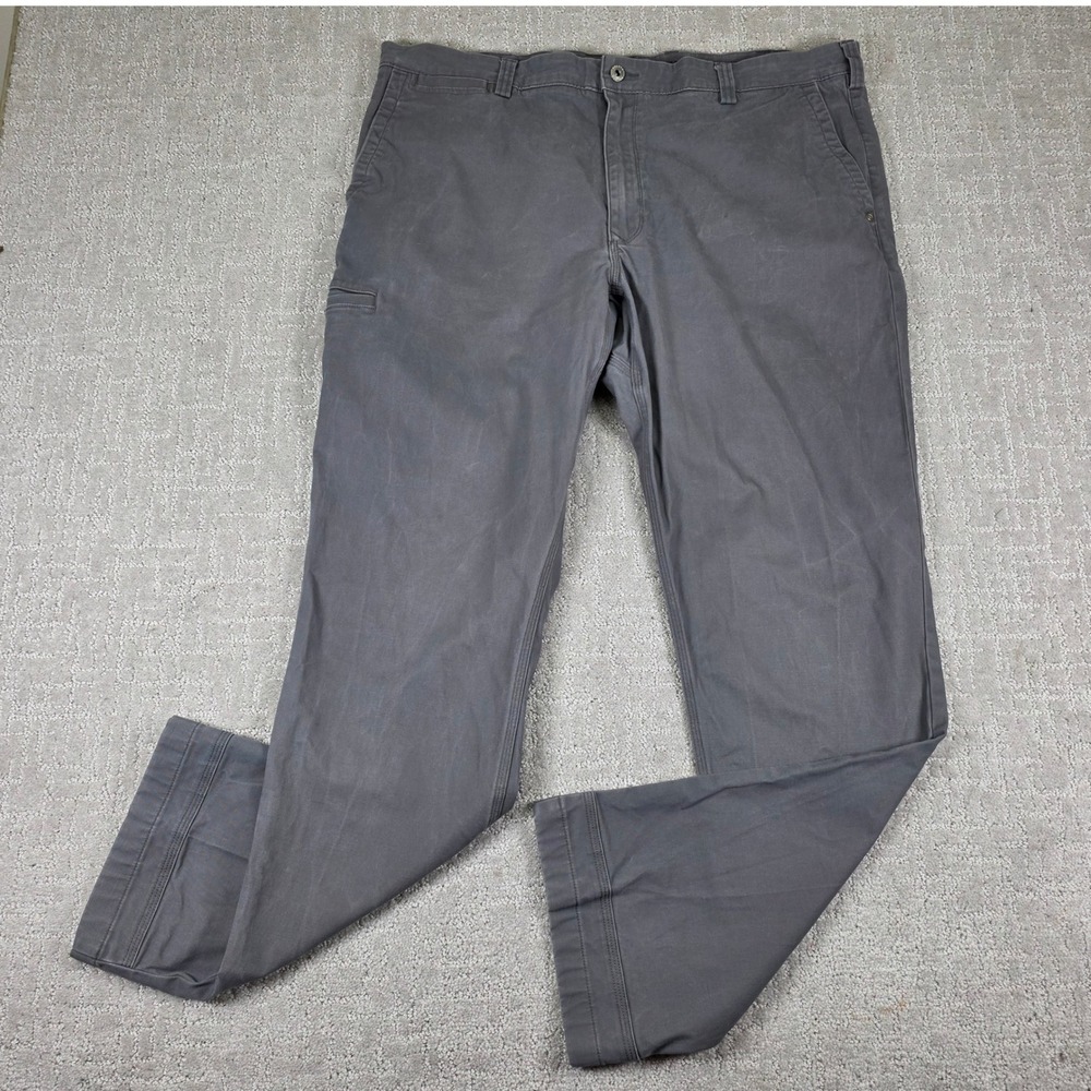 Duluth Trading Co Flex Ballroom Khakis Mens 40x34 Gray Standard Fit Pants Nature